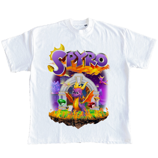 Spyro Bootleg Rap Tee - A hip hop-inspired t-shirt inspired by the magic of the iconic purple dragon